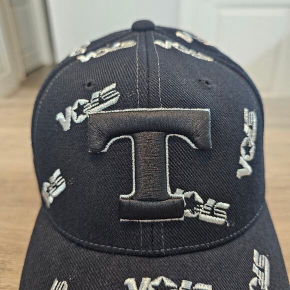 Vintage University Of Tennessee Volunteers Strapback Hat UT Black Wool All Over - Picture 2 of 8